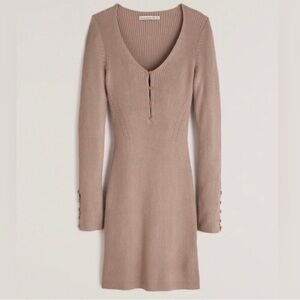 Abercrombie & Fitch Ribbed Long Sleeve Dress PETITE